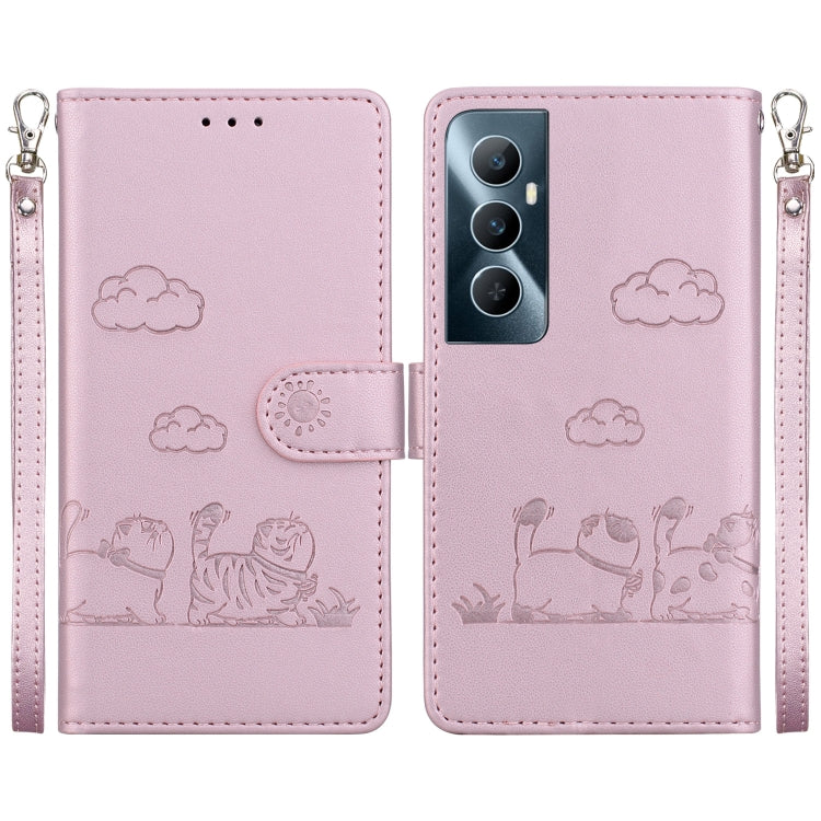 Cute Cats RFID Leather Phone Case, For Realme 12+, For Realme C53, For Realme 12 Pro+ Global, For Realme C67 4G Global, For Realme 11 Pro 5G, For Realme C65 4G, For Realme C55, For Realme V23