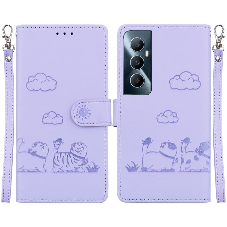 Cute Cats RFID Leather Phone Case, For Realme 12+, For Realme C53, For Realme 12 Pro+ Global, For Realme C67 4G Global, For Realme 11 Pro 5G, For Realme C65 4G, For Realme C55, For Realme V23