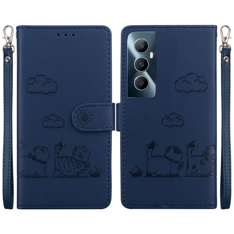 Cute Cats RFID Leather Phone Case, For Realme 12+, For Realme C53, For Realme 12 Pro+ Global, For Realme C67 4G Global, For Realme 11 Pro 5G, For Realme C65 4G, For Realme C55, For Realme V23