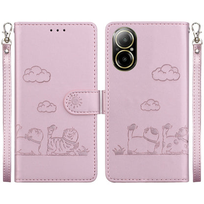 Cute Cats RFID Leather Phone Case, For Realme 12+, For Realme C53, For Realme 12 Pro+ Global, For Realme C67 4G Global, For Realme 11 Pro 5G, For Realme C65 4G, For Realme C55, For Realme V23