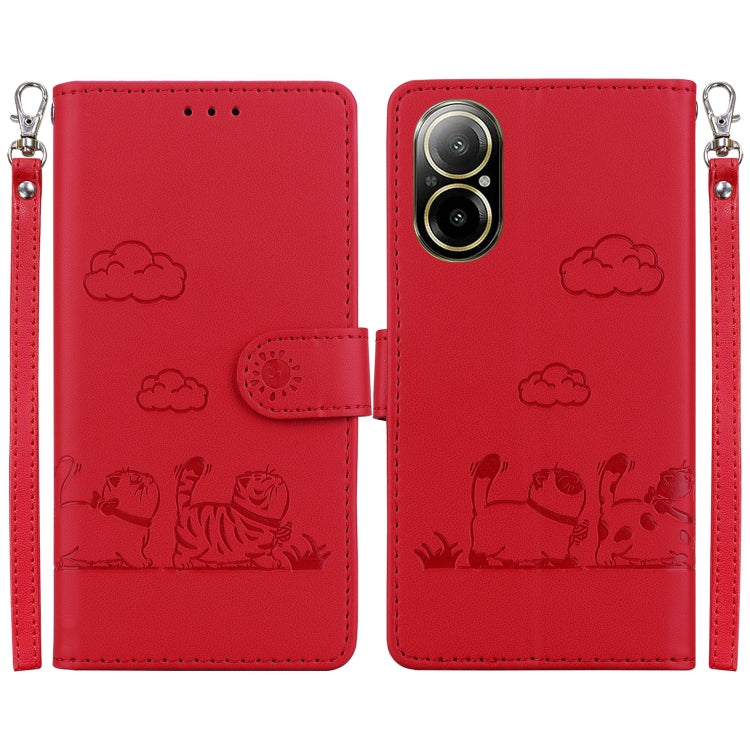 Cute Cats RFID Leather Phone Case, For Realme 12+, For Realme C53, For Realme 12 Pro+ Global, For Realme C67 4G Global, For Realme 11 Pro 5G, For Realme C65 4G, For Realme C55, For Realme V23