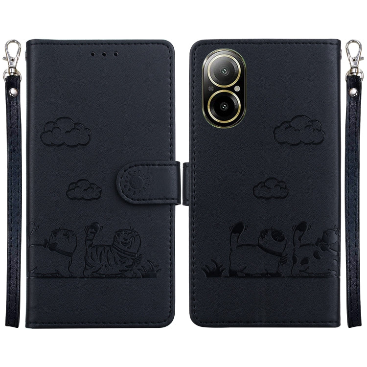 Cute Cats RFID Leather Phone Case, For Realme 12+, For Realme C53, For Realme 12 Pro+ Global, For Realme C67 4G Global, For Realme 11 Pro 5G, For Realme C65 4G, For Realme C55, For Realme V23