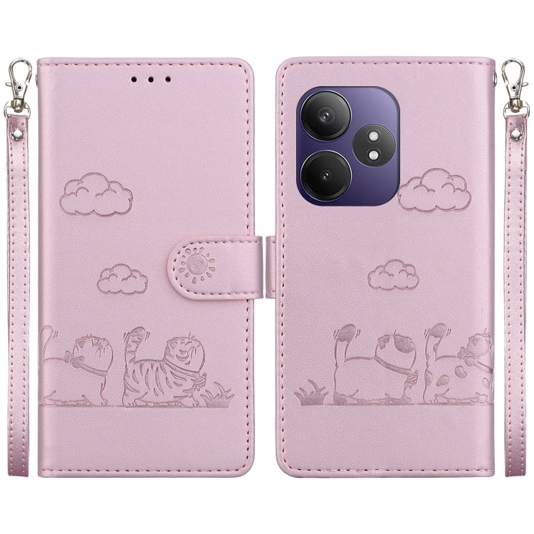 Cute Cats RFID Leather Phone Case, For Realme C100 4G / C100i 4G, For Realme 16 5G, For Realme 16 Pro+ 5G, For Realme 16 Pro 5G, For Realme 15T 5G, For Realme Narzo 80 Lite 4G / C71 India, For Realme 15 5G / Realme 15 Pro 5G, For Realme 14             ...