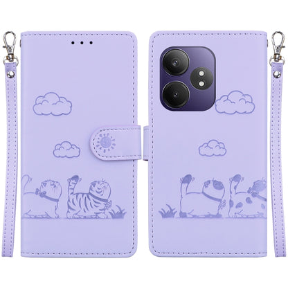 Cute Cats RFID Leather Phone Case, For Realme C100 4G / C100i 4G, For Realme 16 5G, For Realme 16 Pro+ 5G, For Realme 16 Pro 5G, For Realme 15T 5G, For Realme Narzo 80 Lite 4G / C71 India, For Realme 15 5G / Realme 15 Pro 5G, For Realme 14             ...