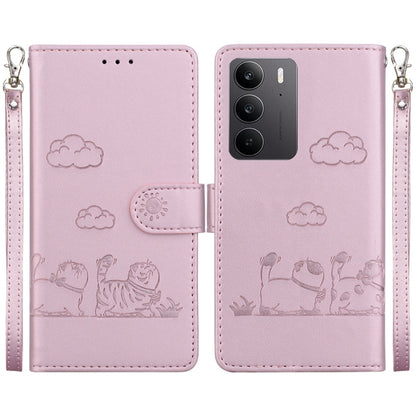 Cute Cats RFID Leather Phone Case, For Realme C100 4G / C100i 4G, For Realme 16 5G, For Realme 16 Pro+ 5G, For Realme 16 Pro 5G, For Realme 15T 5G, For Realme Narzo 80 Lite 4G / C71 India, For Realme 15 5G / Realme 15 Pro 5G, For Realme 14             ...