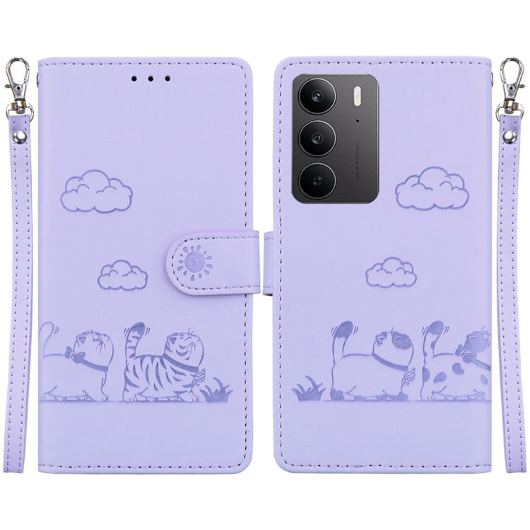Cute Cats RFID Leather Phone Case, For Realme C100 4G / C100i 4G, For Realme 16 5G, For Realme 16 Pro+ 5G, For Realme 16 Pro 5G, For Realme 15T 5G, For Realme Narzo 80 Lite 4G / C71 India, For Realme 15 5G / Realme 15 Pro 5G, For Realme 14             ...