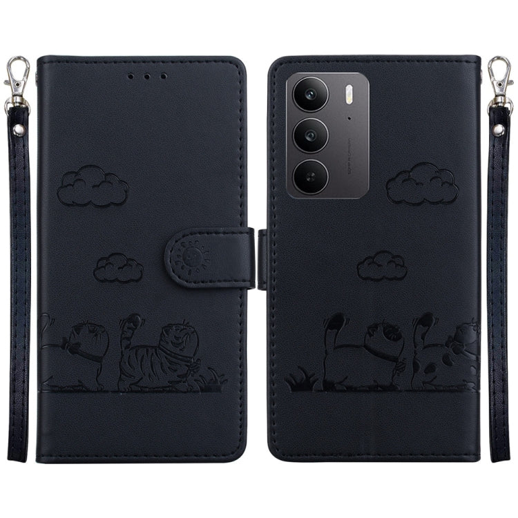 Cute Cats RFID Leather Phone Case, For Realme C100 4G / C100i 4G, For Realme 16 5G, For Realme 16 Pro+ 5G, For Realme 16 Pro 5G, For Realme 15T 5G, For Realme Narzo 80 Lite 4G / C71 India, For Realme 15 5G / Realme 15 Pro 5G, For Realme 14             ...