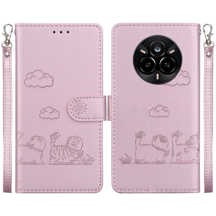 Cute Cats RFID Leather Phone Case, For Realme C100 4G / C100i 4G, For Realme 16 5G, For Realme 16 Pro+ 5G, For Realme 16 Pro 5G, For Realme 15T 5G, For Realme Narzo 80 Lite 4G / C71 India, For Realme 15 5G / Realme 15 Pro 5G, For Realme 14             ...