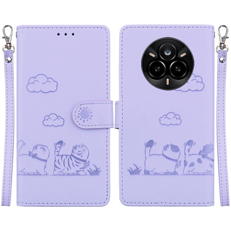 Cute Cats RFID Leather Phone Case, For Realme C100 4G / C100i 4G, For Realme 16 5G, For Realme 16 Pro+ 5G, For Realme 16 Pro 5G, For Realme 15T 5G, For Realme Narzo 80 Lite 4G / C71 India, For Realme 15 5G / Realme 15 Pro 5G, For Realme 14             ...