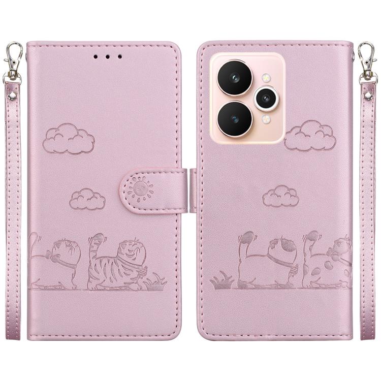 Cute Cats RFID Leather Phone Case, For Realme C100 4G / C100i 4G, For Realme 16 5G, For Realme 16 Pro+ 5G, For Realme 16 Pro 5G, For Realme 15T 5G, For Realme Narzo 80 Lite 4G / C71 India, For Realme 15 5G / Realme 15 Pro 5G, For Realme 14             ...