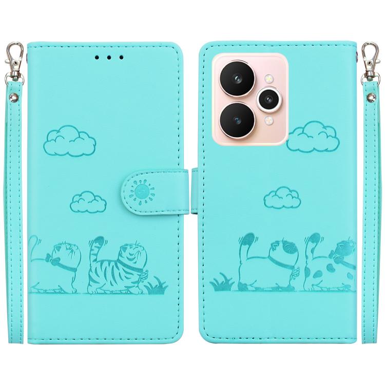Cute Cats RFID Leather Phone Case, For Realme C100 4G / C100i 4G, For Realme 16 5G, For Realme 16 Pro+ 5G, For Realme 16 Pro 5G, For Realme 15T 5G, For Realme Narzo 80 Lite 4G / C71 India, For Realme 15 5G / Realme 15 Pro 5G, For Realme 14             ...