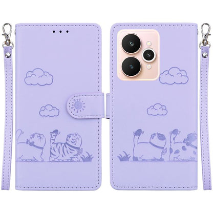 Cute Cats RFID Leather Phone Case, For Realme C100 4G / C100i 4G, For Realme 16 5G, For Realme 16 Pro+ 5G, For Realme 16 Pro 5G, For Realme 15T 5G, For Realme Narzo 80 Lite 4G / C71 India, For Realme 15 5G / Realme 15 Pro 5G, For Realme 14             ...