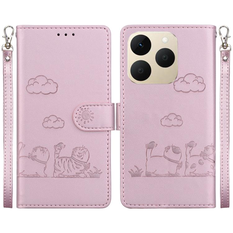 Cute Cats RFID Leather Phone Case, For Realme C100 4G / C100i 4G, For Realme 16 5G, For Realme 16 Pro+ 5G, For Realme 16 Pro 5G, For Realme 15T 5G, For Realme Narzo 80 Lite 4G / C71 India, For Realme 15 5G / Realme 15 Pro 5G, For Realme 14             ...
