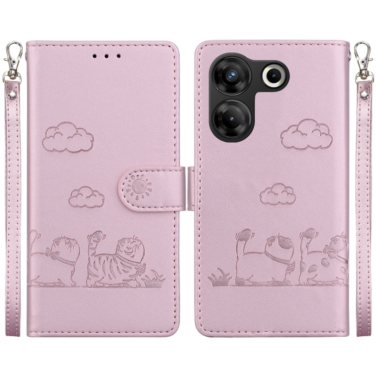 Cute Cats RFID Leather Phone Case, For Tecno Pop 10 / Spark Go 2 4G, For Tecno Camon 40 Pro 4G, For Tecno Camon 40, For Tecno Pop 9 5G / Spark 30C 5G, For Tecno Camon 30S / Camon 30S Pro, For Tecno Spark 30 Pro, For Tecno Spark 30 4G                   ...