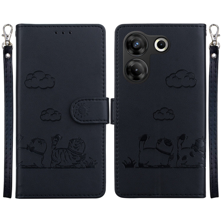Cute Cats RFID Leather Phone Case, For Tecno Pop 10 / Spark Go 2 4G, For Tecno Camon 40 Pro 4G, For Tecno Camon 40, For Tecno Pop 9 5G / Spark 30C 5G, For Tecno Camon 30S / Camon 30S Pro, For Tecno Spark 30 Pro, For Tecno Spark 30 4G                   ...