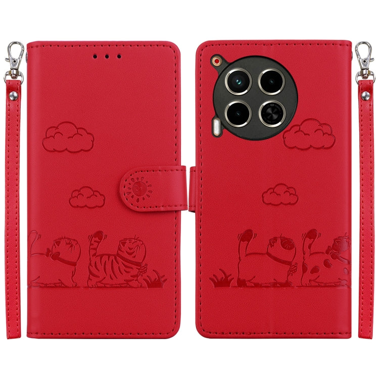 Cute Cats RFID Leather Phone Case, For Tecno Pop 10 / Spark Go 2 4G, For Tecno Camon 40 Pro 4G, For Tecno Camon 40, For Tecno Pop 9 5G / Spark 30C 5G, For Tecno Camon 30S / Camon 30S Pro, For Tecno Spark 30 Pro, For Tecno Spark 30 4G                   ...