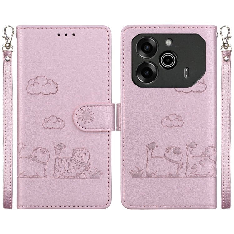 Cute Cats RFID Leather Phone Case, For Tecno Pop 10 / Spark Go 2 4G, For Tecno Camon 40 Pro 4G, For Tecno Camon 40, For Tecno Pop 9 5G / Spark 30C 5G, For Tecno Camon 30S / Camon 30S Pro, For Tecno Spark 30 Pro, For Tecno Spark 30 4G                   ...