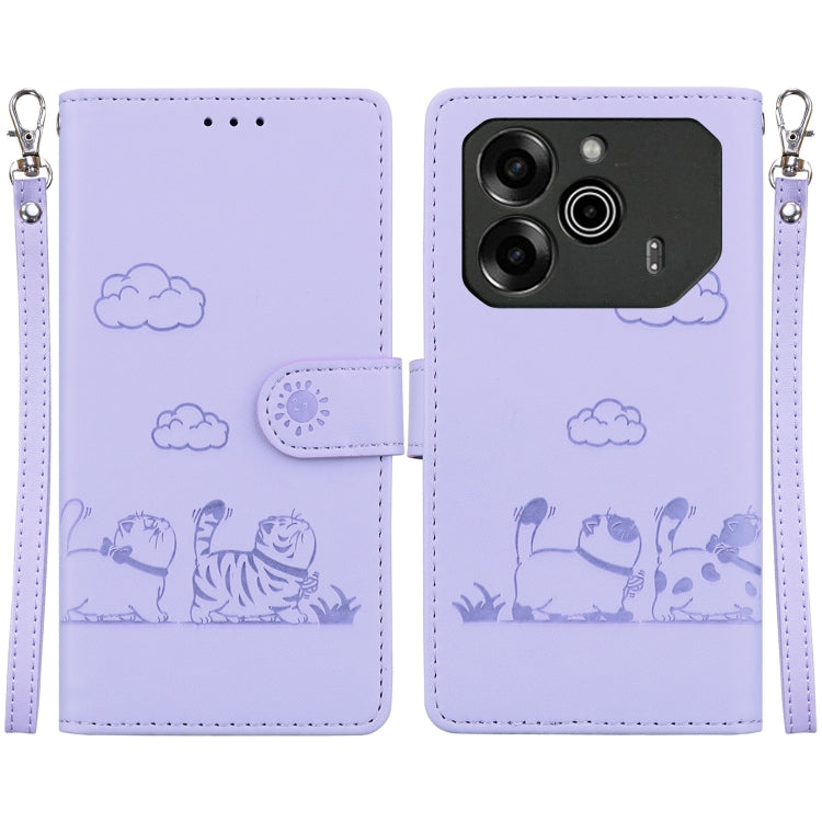 Cute Cats RFID Leather Phone Case, For Tecno Pop 10 / Spark Go 2 4G, For Tecno Camon 40 Pro 4G, For Tecno Camon 40, For Tecno Pop 9 5G / Spark 30C 5G, For Tecno Camon 30S / Camon 30S Pro, For Tecno Spark 30 Pro, For Tecno Spark 30 4G                   ...
