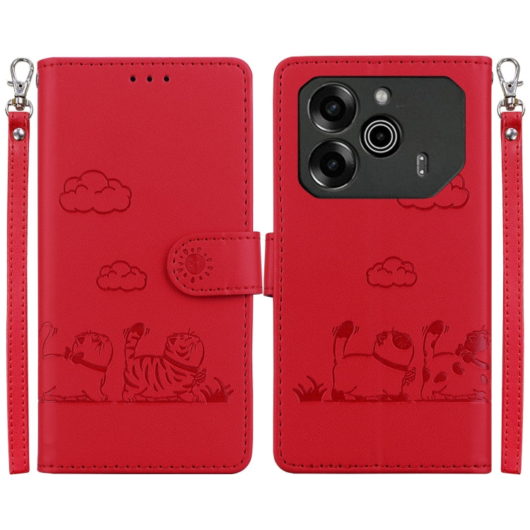 Cute Cats RFID Leather Phone Case, For Tecno Pop 10 / Spark Go 2 4G, For Tecno Camon 40 Pro 4G, For Tecno Camon 40, For Tecno Pop 9 5G / Spark 30C 5G, For Tecno Camon 30S / Camon 30S Pro, For Tecno Spark 30 Pro, For Tecno Spark 30 4G                   ...