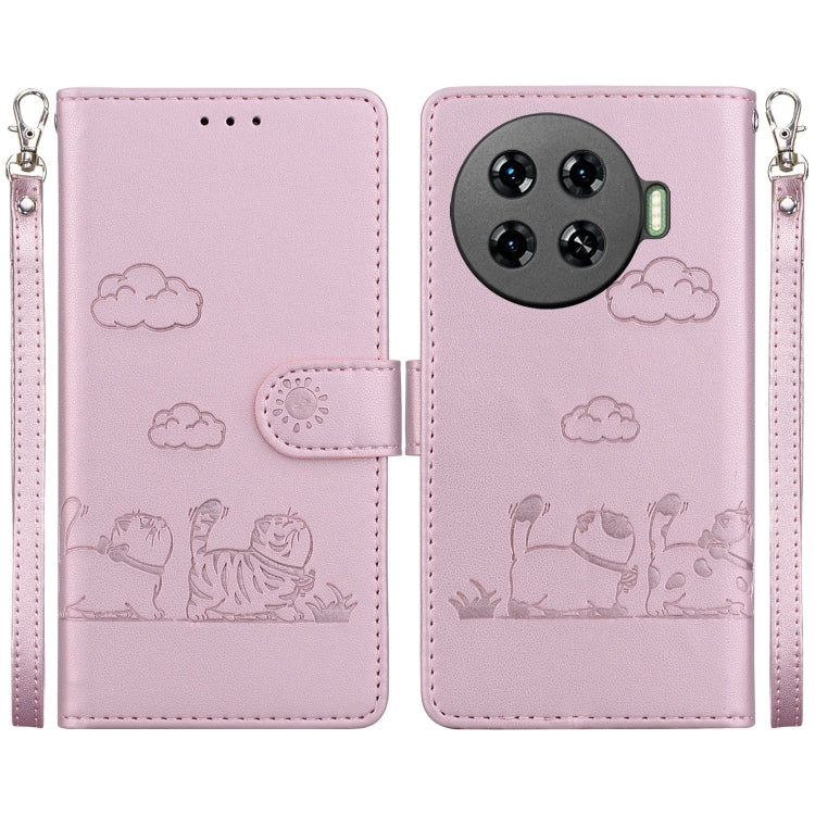 Cute Cats RFID Leather Phone Case, For Tecno Pop 10 / Spark Go 2 4G, For Tecno Camon 40 Pro 4G, For Tecno Camon 40, For Tecno Pop 9 5G / Spark 30C 5G, For Tecno Camon 30S / Camon 30S Pro, For Tecno Spark 30 Pro, For Tecno Spark 30 4G                   ...
