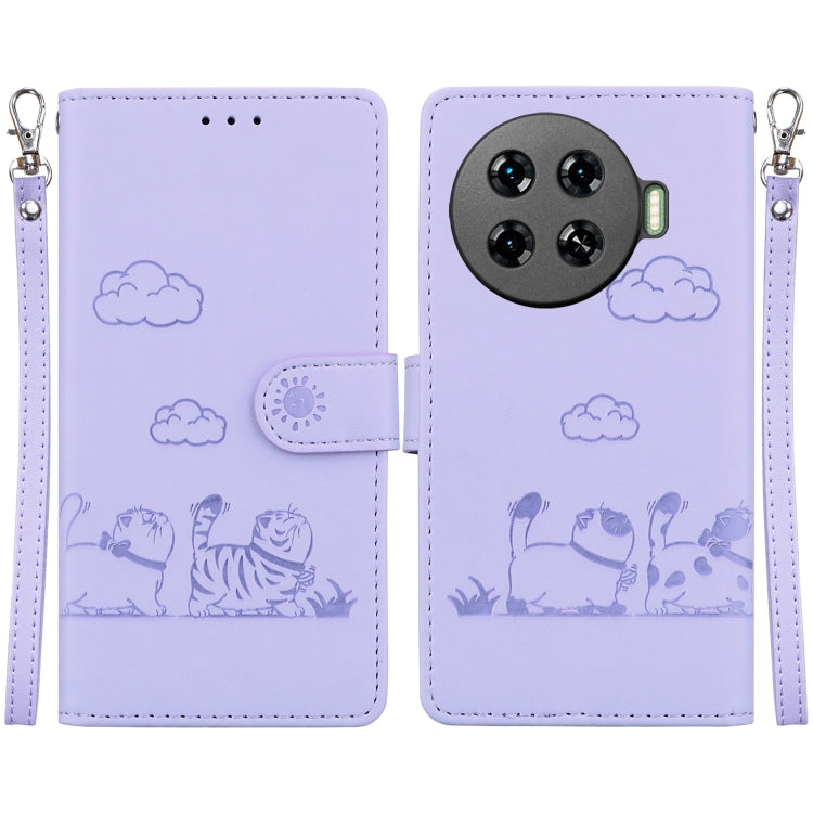 Cute Cats RFID Leather Phone Case, For Tecno Pop 10 / Spark Go 2 4G, For Tecno Camon 40 Pro 4G, For Tecno Camon 40, For Tecno Pop 9 5G / Spark 30C 5G, For Tecno Camon 30S / Camon 30S Pro, For Tecno Spark 30 Pro, For Tecno Spark 30 4G                   ...
