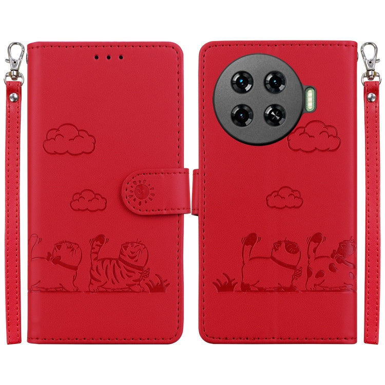 Cute Cats RFID Leather Phone Case, For Tecno Pop 10 / Spark Go 2 4G, For Tecno Camon 40 Pro 4G, For Tecno Camon 40, For Tecno Pop 9 5G / Spark 30C 5G, For Tecno Camon 30S / Camon 30S Pro, For Tecno Spark 30 Pro, For Tecno Spark 30 4G                   ...
