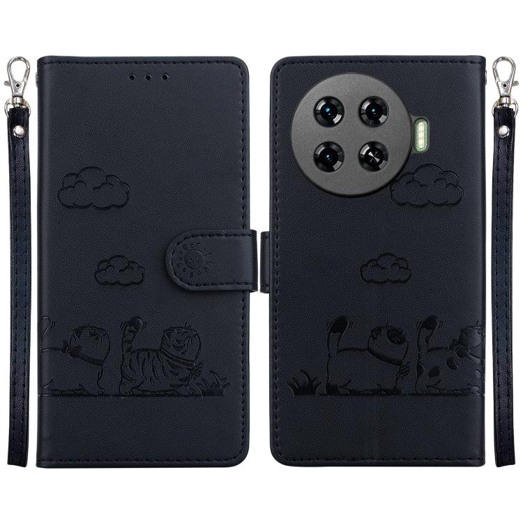 Cute Cats RFID Leather Phone Case, For Tecno Pop 10 / Spark Go 2 4G, For Tecno Camon 40 Pro 4G, For Tecno Camon 40, For Tecno Pop 9 5G / Spark 30C 5G, For Tecno Camon 30S / Camon 30S Pro, For Tecno Spark 30 Pro, For Tecno Spark 30 4G                   ...