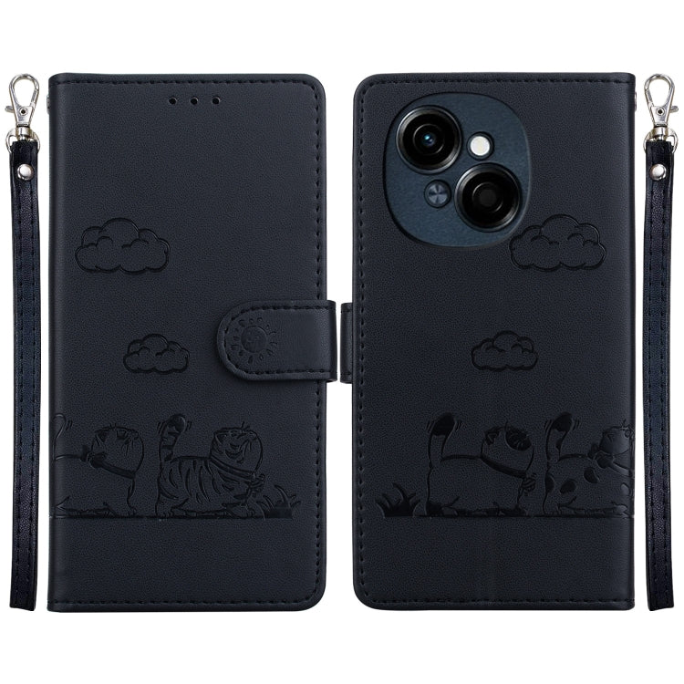 Cute Cats RFID Leather Phone Case, For Tecno Pop 10 / Spark Go 2 4G, For Tecno Camon 40 Pro 4G, For Tecno Camon 40, For Tecno Pop 9 5G / Spark 30C 5G, For Tecno Camon 30S / Camon 30S Pro, For Tecno Spark 30 Pro, For Tecno Spark 30 4G                   ...