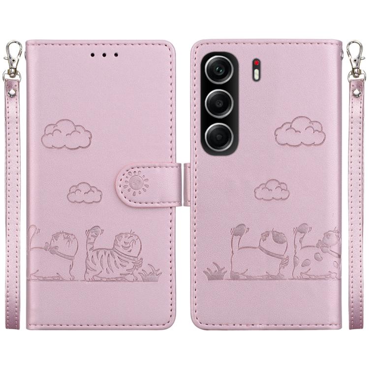 Cute Cats RFID Leather Phone Case, For Tecno Pop 10 / Spark Go 2 4G, For Tecno Camon 40 Pro 4G, For Tecno Camon 40, For Tecno Pop 9 5G / Spark 30C 5G, For Tecno Camon 30S / Camon 30S Pro, For Tecno Spark 30 Pro, For Tecno Spark 30 4G                   ...