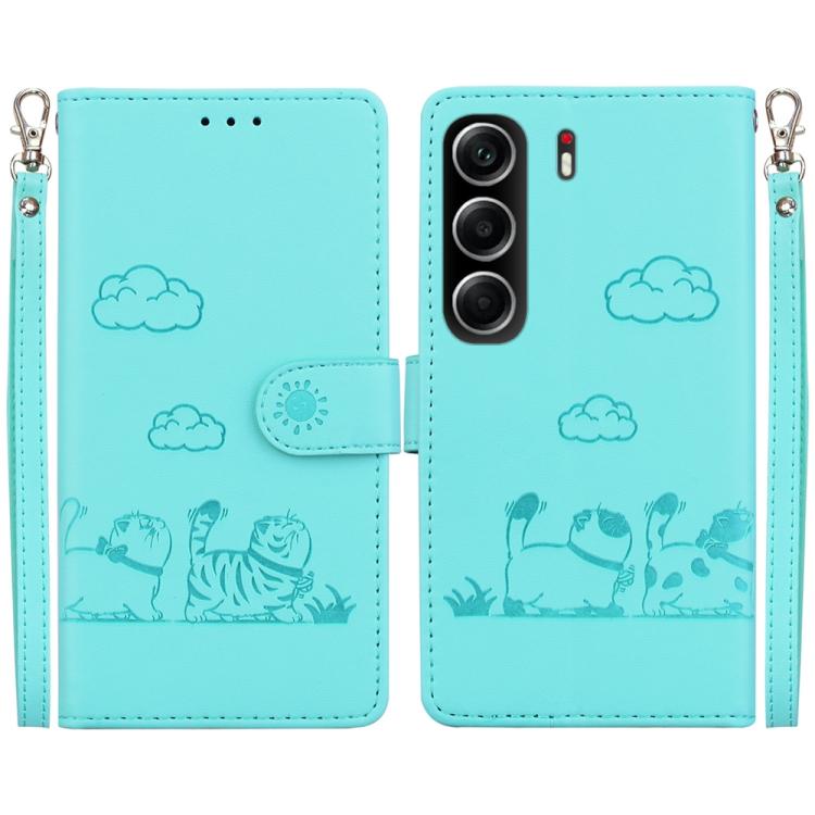Cute Cats RFID Leather Phone Case, For Tecno Pop 10 / Spark Go 2 4G, For Tecno Camon 40 Pro 4G, For Tecno Camon 40, For Tecno Pop 9 5G / Spark 30C 5G, For Tecno Camon 30S / Camon 30S Pro, For Tecno Spark 30 Pro, For Tecno Spark 30 4G                   ...
