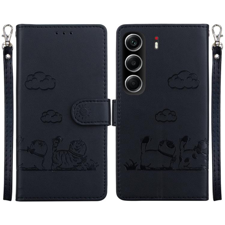 Cute Cats RFID Leather Phone Case, For Tecno Pop 10 / Spark Go 2 4G, For Tecno Camon 40 Pro 4G, For Tecno Camon 40, For Tecno Pop 9 5G / Spark 30C 5G, For Tecno Camon 30S / Camon 30S Pro, For Tecno Spark 30 Pro, For Tecno Spark 30 4G                   ...
