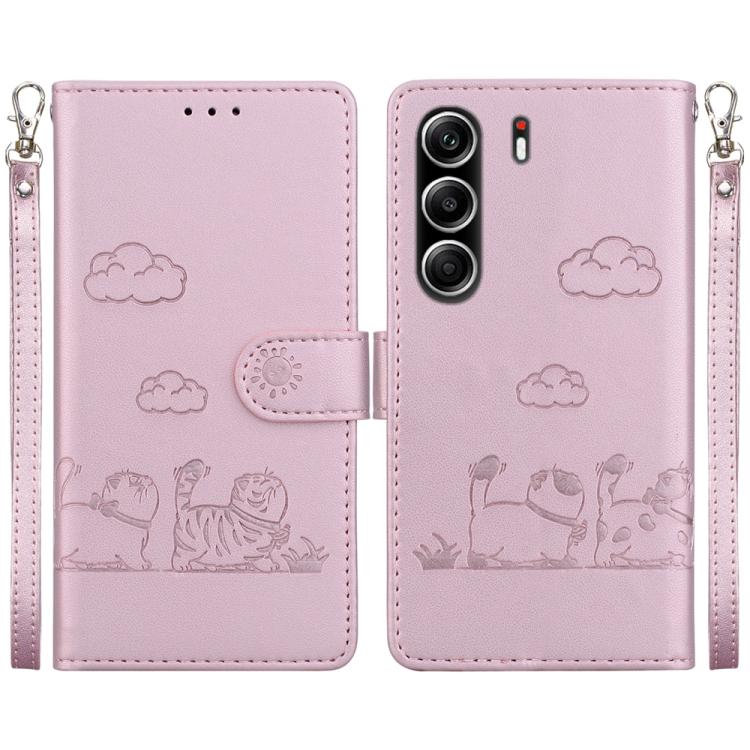 Cute Cats RFID Leather Phone Case, For Tecno Pop 10 / Spark Go 2 4G, For Tecno Camon 40 Pro 4G, For Tecno Camon 40, For Tecno Pop 9 5G / Spark 30C 5G, For Tecno Camon 30S / Camon 30S Pro, For Tecno Spark 30 Pro, For Tecno Spark 30 4G                   ...
