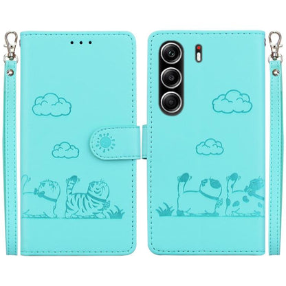 Cute Cats RFID Leather Phone Case, For Tecno Pop 10 / Spark Go 2 4G, For Tecno Camon 40 Pro 4G, For Tecno Camon 40, For Tecno Pop 9 5G / Spark 30C 5G, For Tecno Camon 30S / Camon 30S Pro, For Tecno Spark 30 Pro, For Tecno Spark 30 4G                   ...
