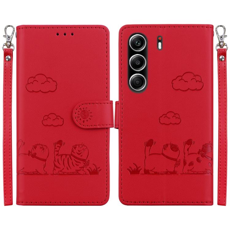 Cute Cats RFID Leather Phone Case, For Tecno Pop 10 / Spark Go 2 4G, For Tecno Camon 40 Pro 4G, For Tecno Camon 40, For Tecno Pop 9 5G / Spark 30C 5G, For Tecno Camon 30S / Camon 30S Pro, For Tecno Spark 30 Pro, For Tecno Spark 30 4G                   ...