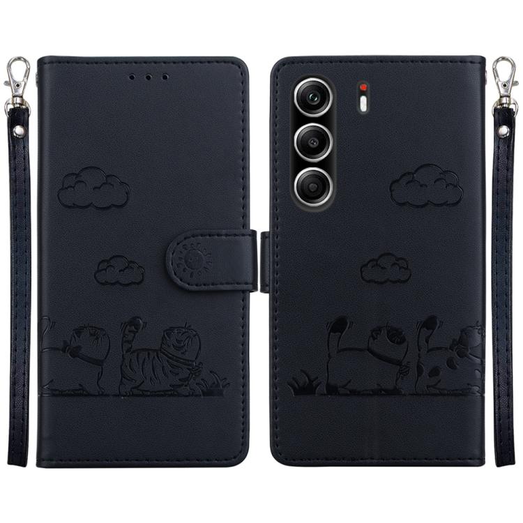 Cute Cats RFID Leather Phone Case, For Tecno Pop 10 / Spark Go 2 4G, For Tecno Camon 40 Pro 4G, For Tecno Camon 40, For Tecno Pop 9 5G / Spark 30C 5G, For Tecno Camon 30S / Camon 30S Pro, For Tecno Spark 30 Pro, For Tecno Spark 30 4G                   ...