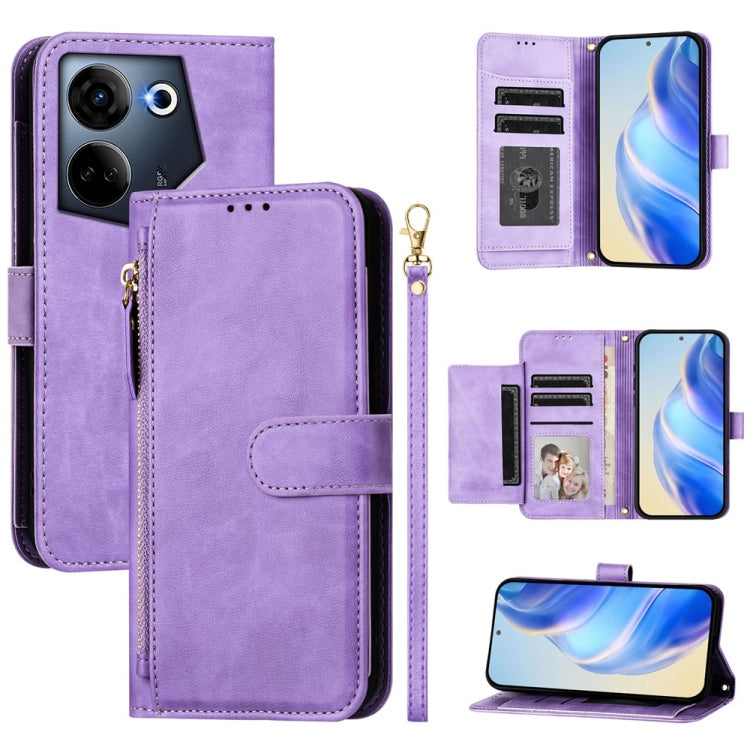Multi-Card Slots Zipper Wallet Leather Phone Case, For Tecno Pova 6 4G, For Tecno Pova 6 5G / Pova 6 Pro 5G, For Tecno Camon 30 Pro 5G, For Tecno Camon 30 4G / 5G, For Tecno Spark 20 Pro+ 4G, For Tecno Spark Go 2024, For Tecno Pova 5 Pro               ...