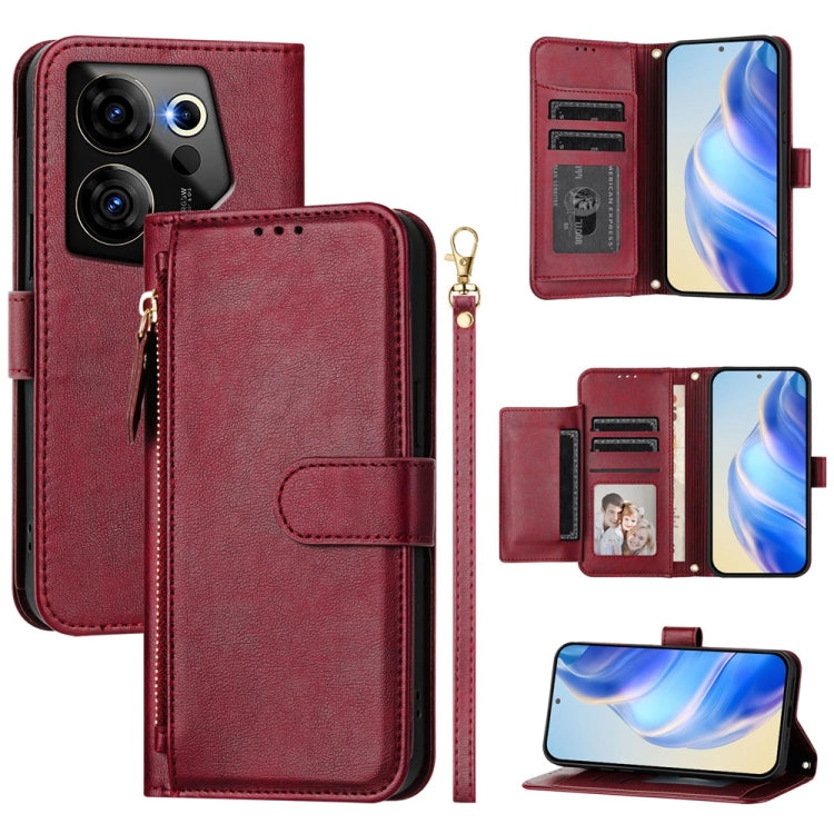 Multi-Card Slots Zipper Wallet Leather Phone Case, For Tecno Pova 6 4G, For Tecno Pova 6 5G / Pova 6 Pro 5G, For Tecno Camon 30 Pro 5G, For Tecno Camon 30 4G / 5G, For Tecno Spark 20 Pro+ 4G, For Tecno Spark Go 2024, For Tecno Pova 5 Pro               ...