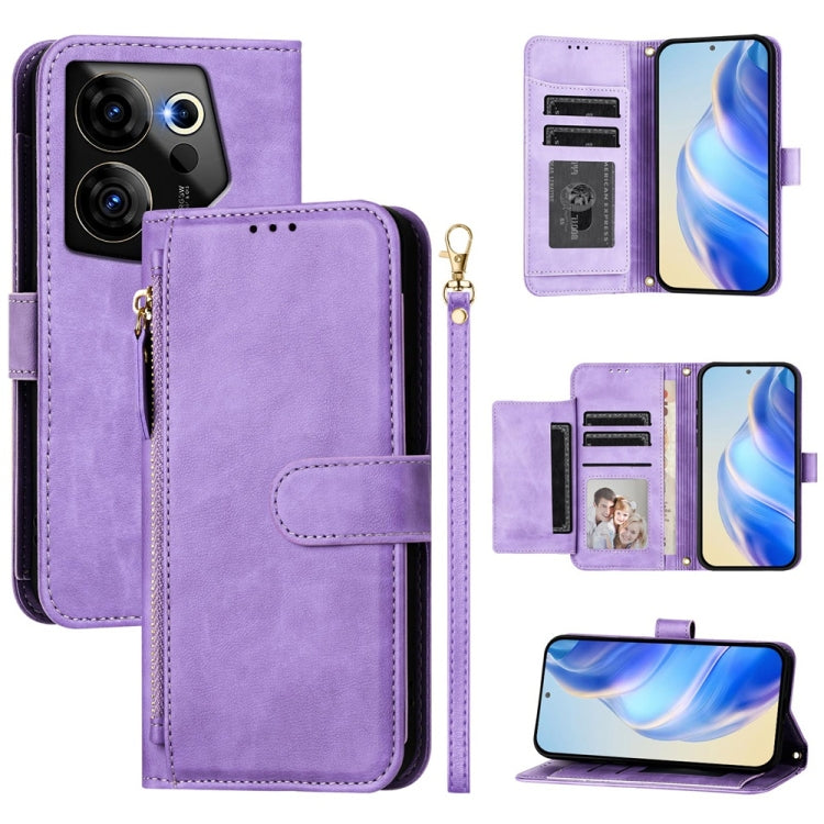 Multi-Card Slots Zipper Wallet Leather Phone Case, For Tecno Pova 6 4G, For Tecno Pova 6 5G / Pova 6 Pro 5G, For Tecno Camon 30 Pro 5G, For Tecno Camon 30 4G / 5G, For Tecno Spark 20 Pro+ 4G, For Tecno Spark Go 2024, For Tecno Pova 5 Pro               ...
