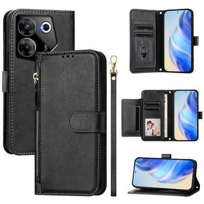 Multi-Card Slots Zipper Wallet Leather Phone Case, For Tecno Camon 50 Pro 4G, For Tecno Camon 50 4G, For Tecno Spark Slim, For Tecno Camon 40 Pro 4G, For Tecno Camon 40 Premier, For Tecno Camon 40 4G, For Tecno Spark 30 5G / Pova 6 Neo 5G              ...