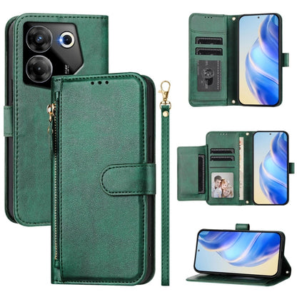 Multi-Card Slots Zipper Wallet Leather Phone Case, For Tecno Camon 50 Pro 4G, For Tecno Camon 50 4G, For Tecno Spark Slim, For Tecno Camon 40 Pro 4G, For Tecno Camon 40 Premier, For Tecno Camon 40 4G, For Tecno Spark 30 5G / Pova 6 Neo 5G              ...