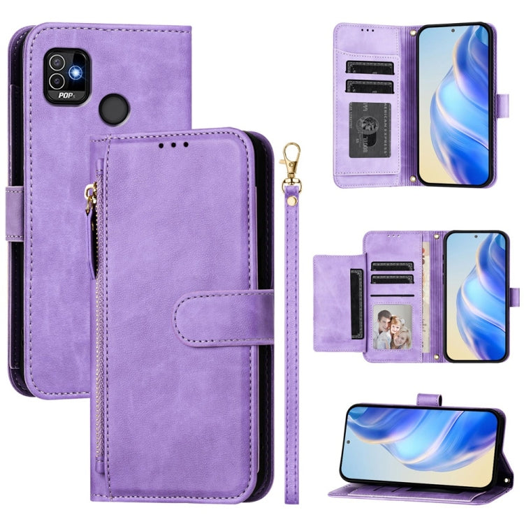 Multi-Card Slots Zipper Wallet Leather Phone Case, For Tecno Pova 4 Pro, For Tecno Pova 4, For Tecno Pova Neo 2, For Tecno Spark Go 2022 / Spark 8C / Spark 9, For Tecno Spark 9T / Spark 9 Pro, For Tecno Pova 3, For Tecno Pop 5, For Tecno Spark 7P      ...
