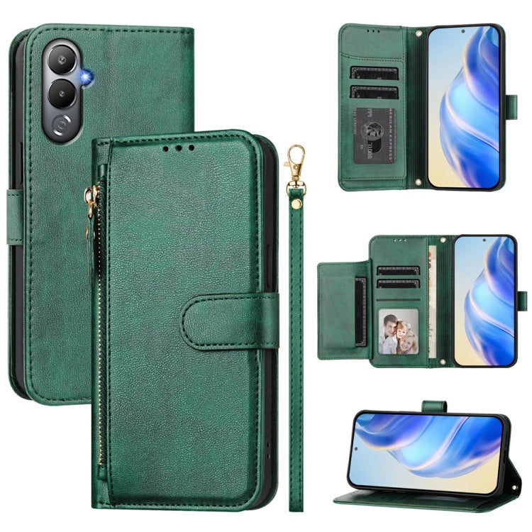 Multi-Card Slots Zipper Wallet Leather Phone Case, For Tecno Pova 4 Pro, For Tecno Pova 4, For Tecno Pova Neo 2, For Tecno Spark Go 2022 / Spark 8C / Spark 9, For Tecno Spark 9T / Spark 9 Pro, For Tecno Pova 3, For Tecno Pop 5, For Tecno Spark 7P      ...