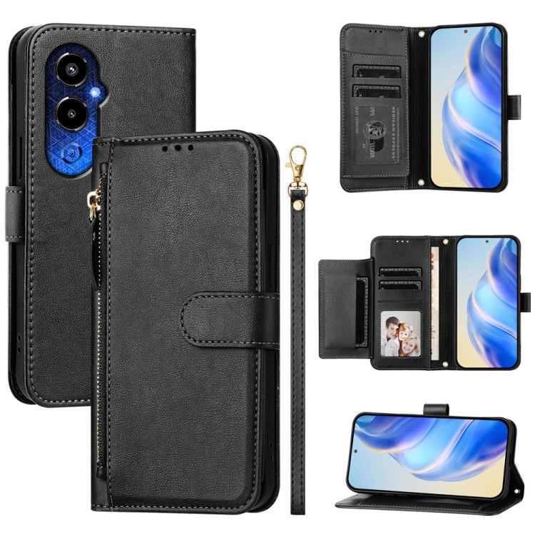 Multi-Card Slots Zipper Wallet Leather Phone Case, For Tecno Pova 4 Pro, For Tecno Pova 4, For Tecno Pova Neo 2, For Tecno Spark Go 2022 / Spark 8C / Spark 9, For Tecno Spark 9T / Spark 9 Pro, For Tecno Pova 3, For Tecno Pop 5, For Tecno Spark 7P      ...