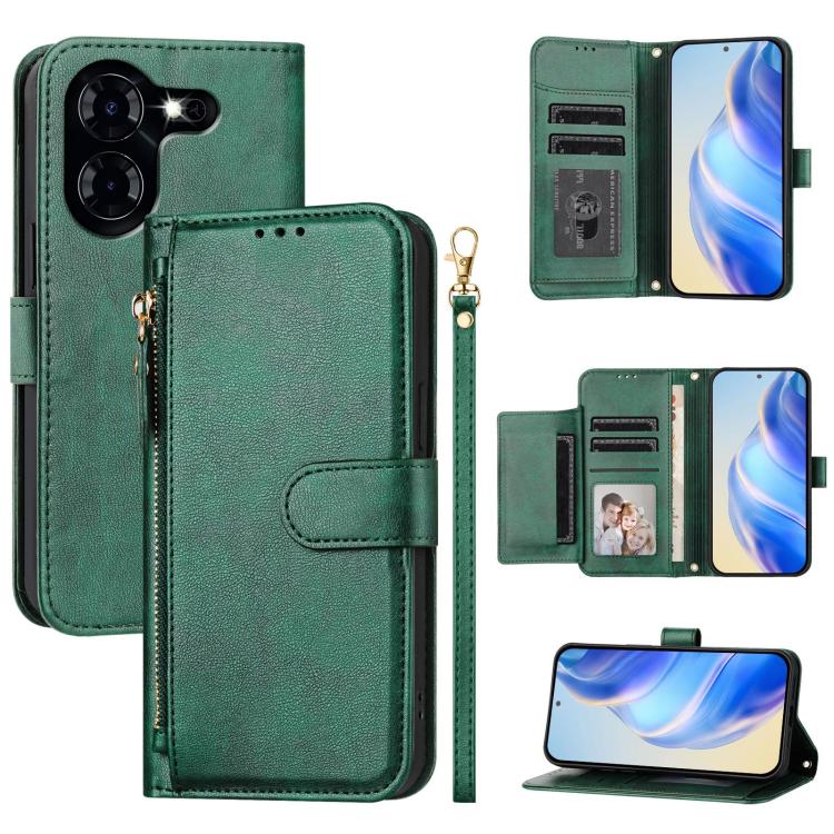 Multi-Card Slots Zipper Wallet Leather Phone Case, For Tecno Pova 6 4G, For Tecno Pova 6 5G / Pova 6 Pro 5G, For Tecno Camon 30 Pro 5G, For Tecno Camon 30 4G / 5G, For Tecno Spark 20 Pro+ 4G, For Tecno Spark Go 2024, For Tecno Pova 5 Pro               ...