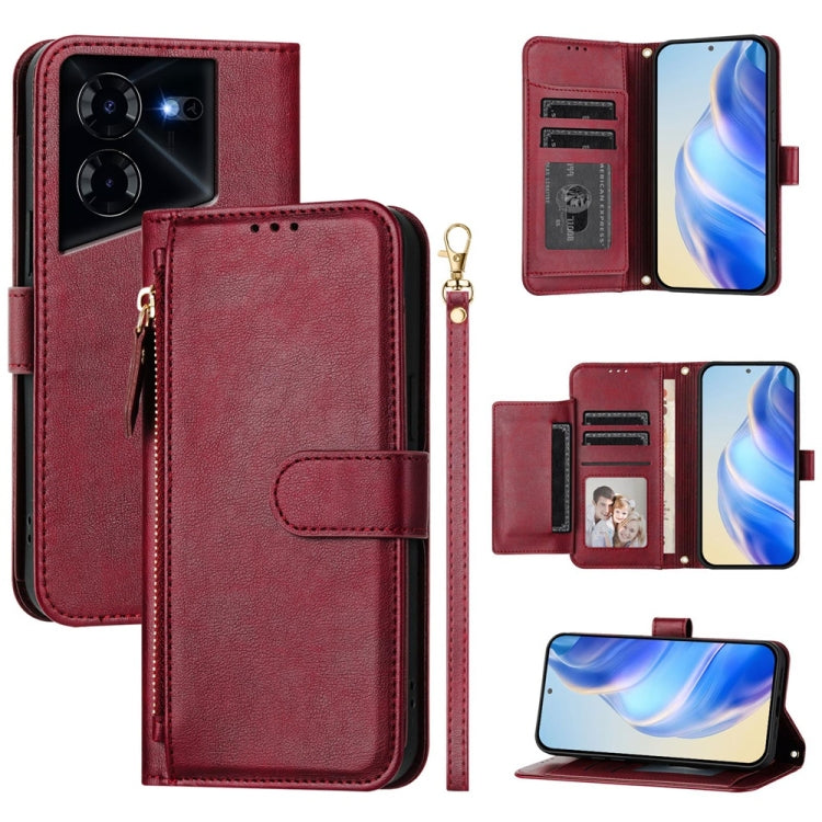 Multi-Card Slots Zipper Wallet Leather Phone Case, For Tecno Pova 6 4G, For Tecno Pova 6 5G / Pova 6 Pro 5G, For Tecno Camon 30 Pro 5G, For Tecno Camon 30 4G / 5G, For Tecno Spark 20 Pro+ 4G, For Tecno Spark Go 2024, For Tecno Pova 5 Pro               ...
