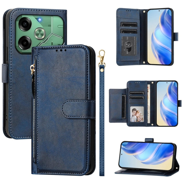 Multi-Card Slots Zipper Wallet Leather Phone Case, For Tecno Pova 6 4G, For Tecno Pova 6 5G / Pova 6 Pro 5G, For Tecno Camon 30 Pro 5G, For Tecno Camon 30 4G / 5G, For Tecno Spark 20 Pro+ 4G, For Tecno Spark Go 2024, For Tecno Pova 5 Pro               ...