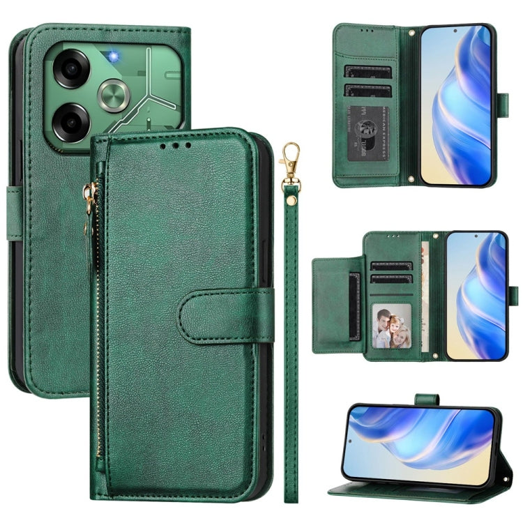 Multi-Card Slots Zipper Wallet Leather Phone Case, For Tecno Pova 6 4G, For Tecno Pova 6 5G / Pova 6 Pro 5G, For Tecno Camon 30 Pro 5G, For Tecno Camon 30 4G / 5G, For Tecno Spark 20 Pro+ 4G, For Tecno Spark Go 2024, For Tecno Pova 5 Pro               ...