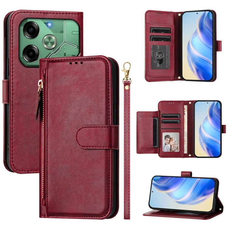 Multi-Card Slots Zipper Wallet Leather Phone Case, For Tecno Pova 6 4G, For Tecno Pova 6 5G / Pova 6 Pro 5G, For Tecno Camon 30 Pro 5G, For Tecno Camon 30 4G / 5G, For Tecno Spark 20 Pro+ 4G, For Tecno Spark Go 2024, For Tecno Pova 5 Pro               ...