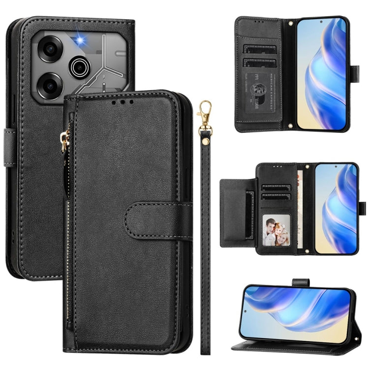 Multi-Card Slots Zipper Wallet Leather Phone Case, For Tecno Pova 6 4G, For Tecno Pova 6 5G / Pova 6 Pro 5G, For Tecno Camon 30 Pro 5G, For Tecno Camon 30 4G / 5G, For Tecno Spark 20 Pro+ 4G, For Tecno Spark Go 2024, For Tecno Pova 5 Pro               ...