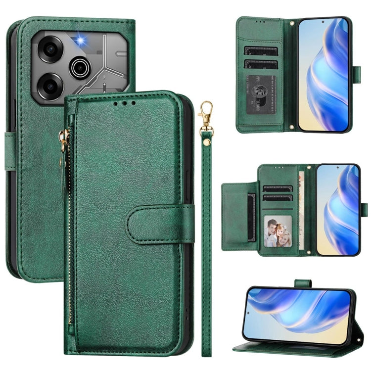 Multi-Card Slots Zipper Wallet Leather Phone Case, For Tecno Pova 6 4G, For Tecno Pova 6 5G / Pova 6 Pro 5G, For Tecno Camon 30 Pro 5G, For Tecno Camon 30 4G / 5G, For Tecno Spark 20 Pro+ 4G, For Tecno Spark Go 2024, For Tecno Pova 5 Pro               ...